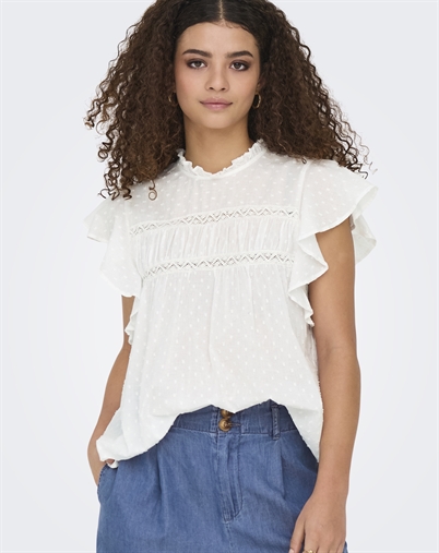 Only - Katti Dobby Top - Cloud Dancer